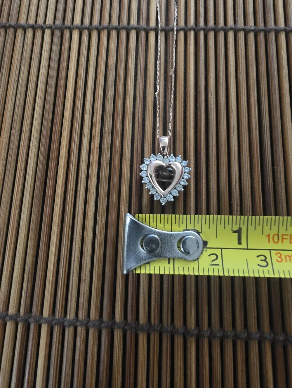 10k Diamond Heart Rose Gold Necklace (Vintage)